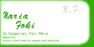 maria foki business card