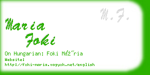 maria foki business card
